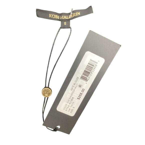 NWT Kobi Halperin Top Womens SZ S “Kate Blouse”Silk/Modal/Spandex Blend Side Tie - Picture 4 of 4